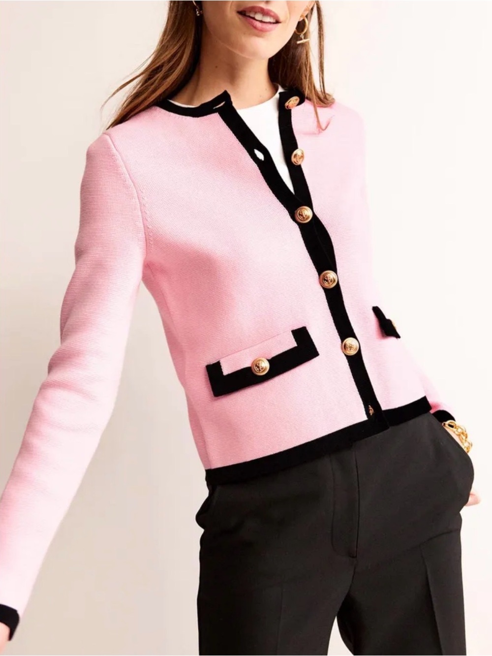 Boden | Holly Knitted Jacket Sweater Cardigan | Orchid Pink | Size 10 US